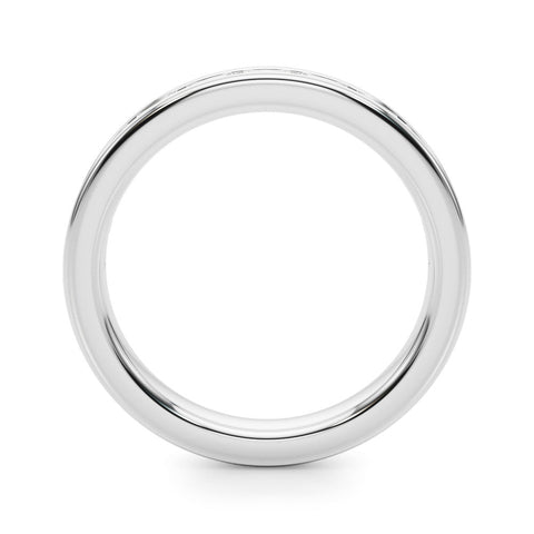 Silver Channel-Set Baguette Diamond Eternity Band