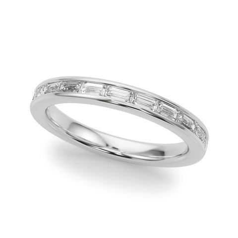 White gold Channel-Set Baguette Diamond Eternity Band