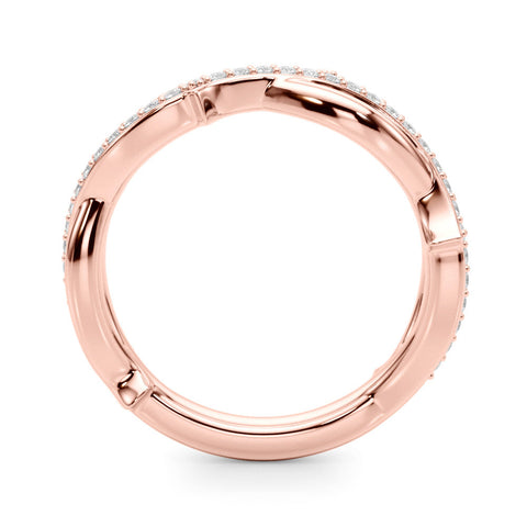 Rose gold Pavé Round Diamond Twist Band with Channel Setting