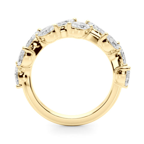 Yellow gold Marquise Diamond Eternity Band with Shared Prong Setting