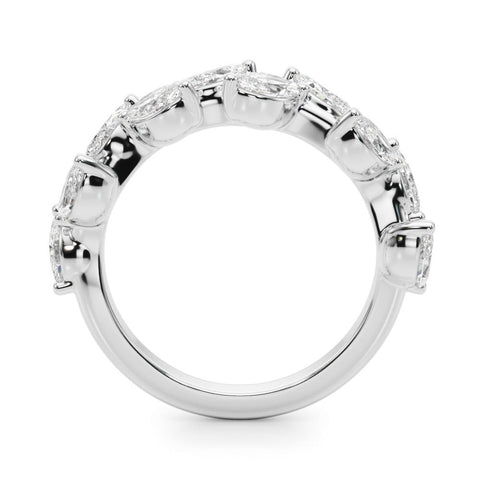 White gold Marquise Diamond Eternity Band with Shared Prong Setting