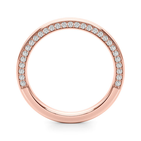 Rose gold Pavé Round Diamond Channel-Set Platinum Band