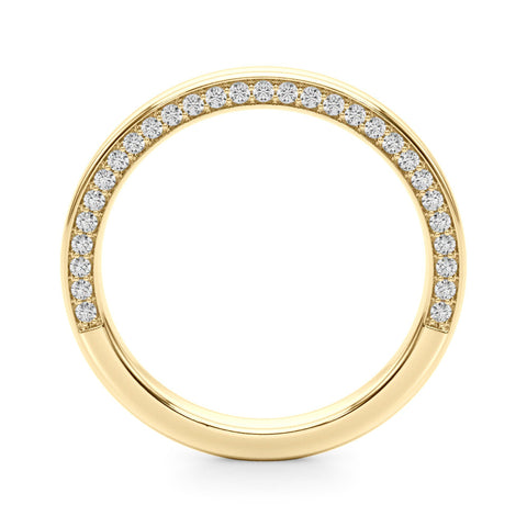 Yellow gold Pavé Round Diamond Channel-Set Platinum Band
