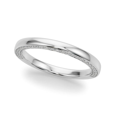 White gold Pavé Round Diamond Channel-Set Platinum Band
