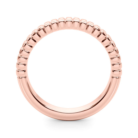 Rose gold White Gold Ribbed Eternity Band