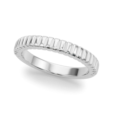 White gold White Gold Ribbed Eternity Band