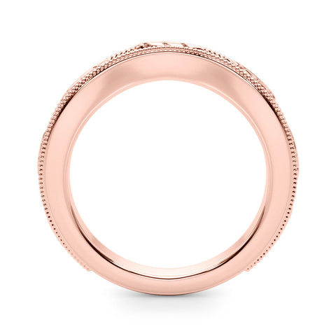Rose gold Milgrain Bezel Set Round Diamond Eternity Band