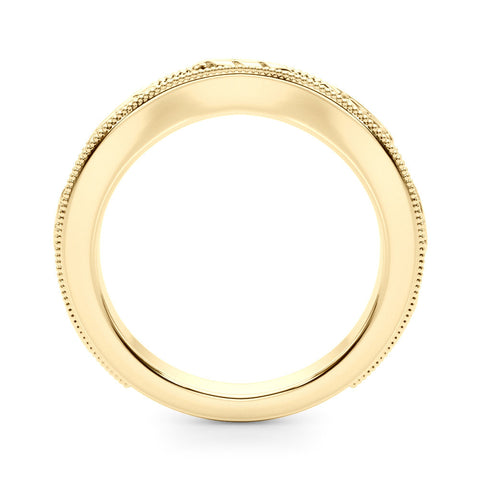 Yellow gold Milgrain Bezel Set Round Diamond Eternity Band