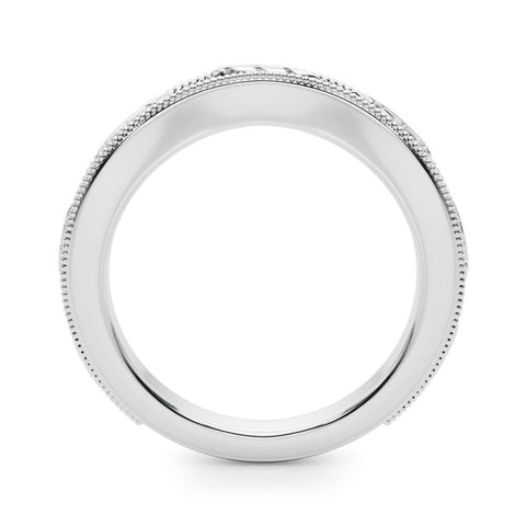 White gold Milgrain Bezel Set Round Diamond Eternity Band