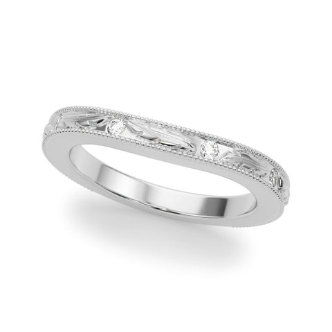 White gold Milgrain Bezel Set Round Diamond Eternity Band