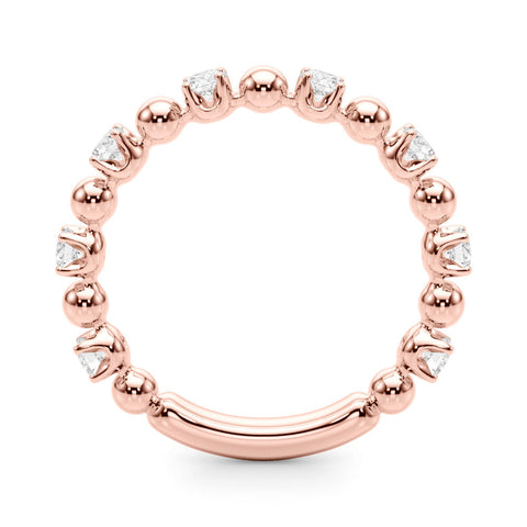 Rose gold Round Bezel Set Diamond Eternity Band with Prong Setting