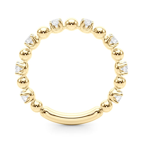 Yellow gold Round Bezel Set Diamond Eternity Band with Prong Setting