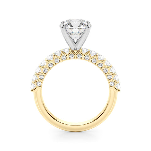 Yellow Heart Brilliant Solitaire with Pavé Band and Four-Prong Setting