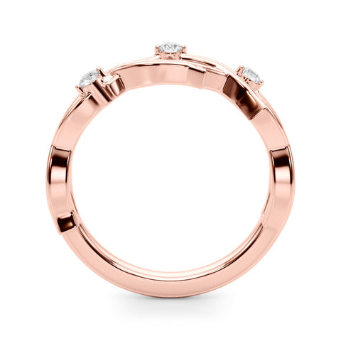Rose gold Prong Set Round Diamond Twist Band