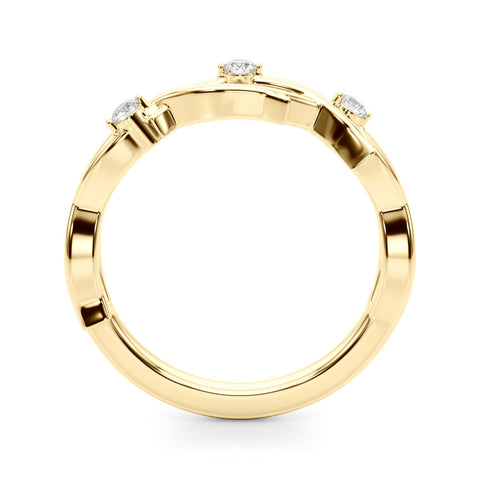 Yellow gold Prong Set Round Diamond Twist Band