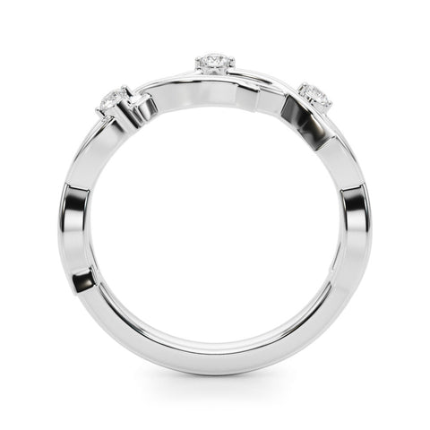 Silver Prong Set Round Diamond Twist Band