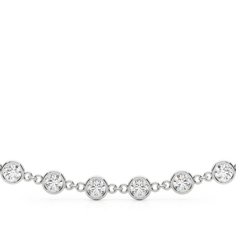 Yellow gold Diamond Round Stone Paperclip Chain Necklace with Bezel Setting