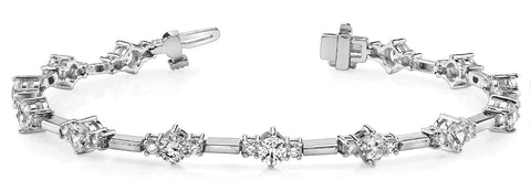 White gold Round Cut Diamond Tennis Bracelet with Channel Set Stones and Four-Prong Setting
