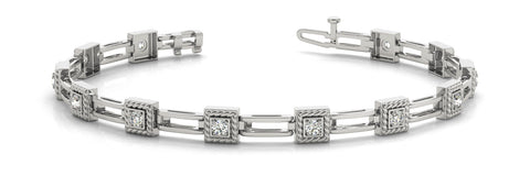 White gold Square Diamond Bezel Tennis Bracelet