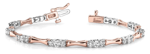 Rose gold Round Diamond Tennis Bracelet with Channel-Set Stones and Four-Prong Setting