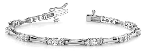 White gold Round Diamond Tennis Bracelet with Channel-Set Stones and Four-Prong Setting