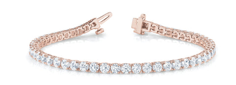 Rose gold Round Cut Diamond Tennis Bracelet with Four-Prong Setting