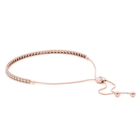 Rose gold Box-Set Round Diamond Adjustable Tennis Bracelet