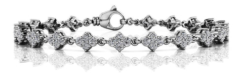 White gold Pavé Round Diamond Tennis Bracelet with Four-Prong Setting