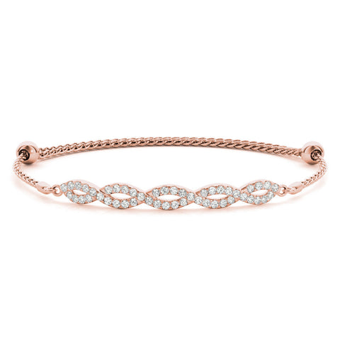 Rose gold Pavé Marquise Infinity Chain Bracelet with Bezel Prong Setting