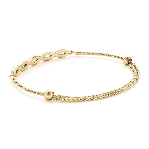 Yellow gold Pavé Marquise Infinity Chain Bracelet with Bezel Prong Setting