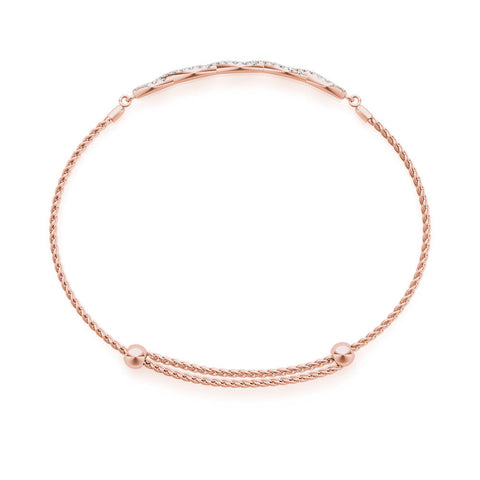 Rose gold Pavé Marquise Infinity Chain Bracelet with Bezel Prong Setting