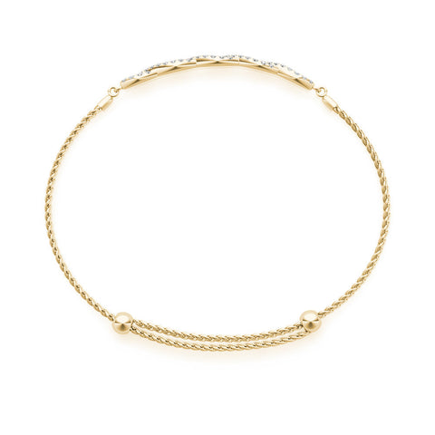Yellow gold Pavé Marquise Infinity Chain Bracelet with Bezel Prong Setting