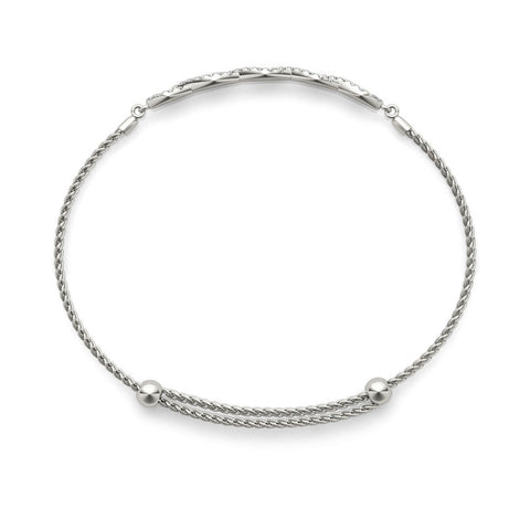 White gold Pavé Marquise Infinity Chain Bracelet with Bezel Prong Setting