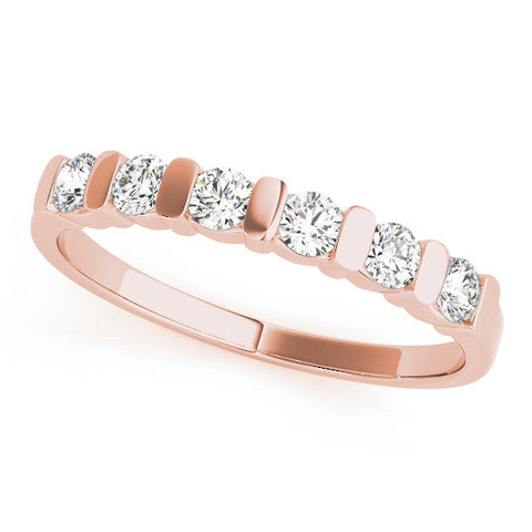 Rose gold Channel Set Round Diamond Half Eternity Band