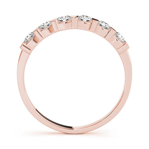 Rose gold Channel Set Round Diamond Half Eternity Band