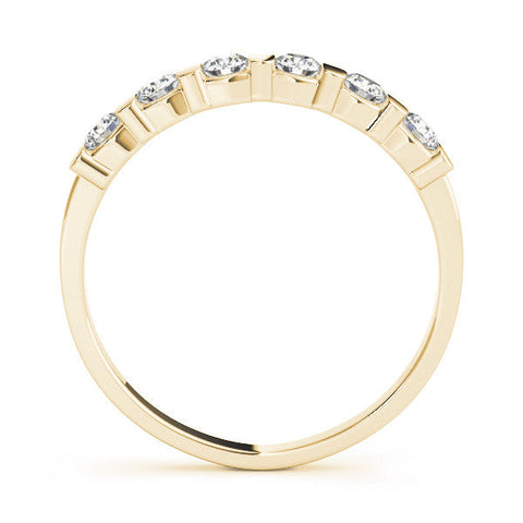 Yellow gold Channel Set Round Diamond Half Eternity Band