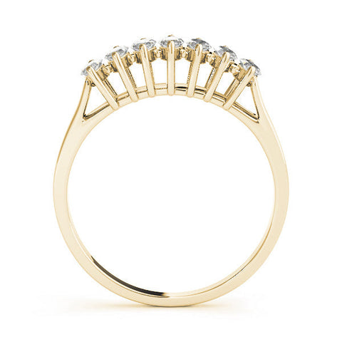 Yellow gold Marquise Diamond Prong Set White Gold Curved Band