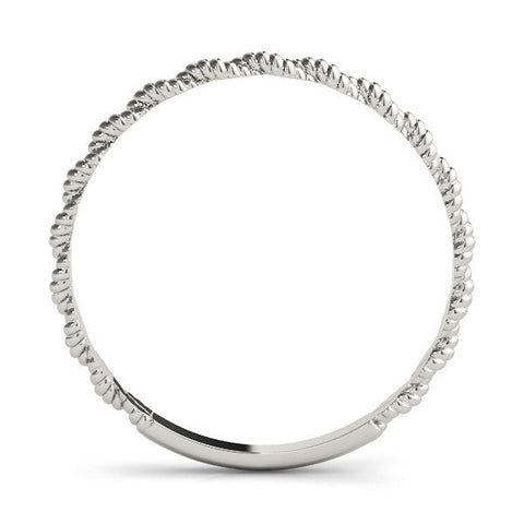 Silver Twisted Rope Solitaire Band with Round Stone and Bezel Setting