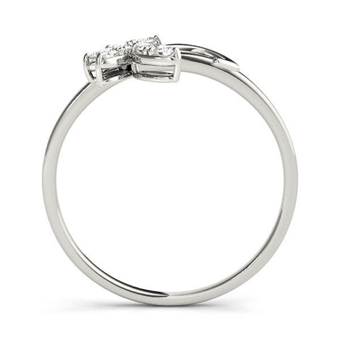 Silver Marquise Cluster Bypass Ring with Prong Setting