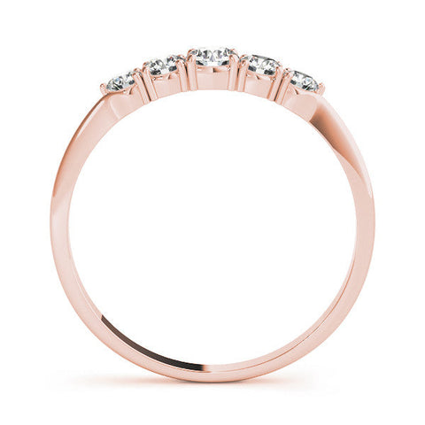 Rose gold Round Brilliant Diamond Half-Eternity Band with Prong Setting