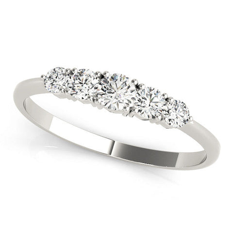 White gold Round Brilliant Diamond Half-Eternity Band with Prong Setting