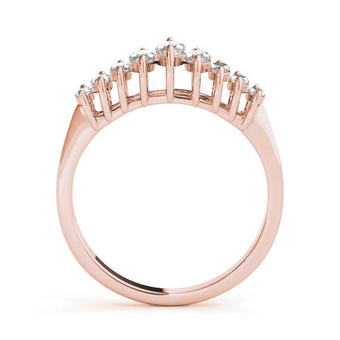 Rose gold Marquise Diamond Prong Set Curved Band