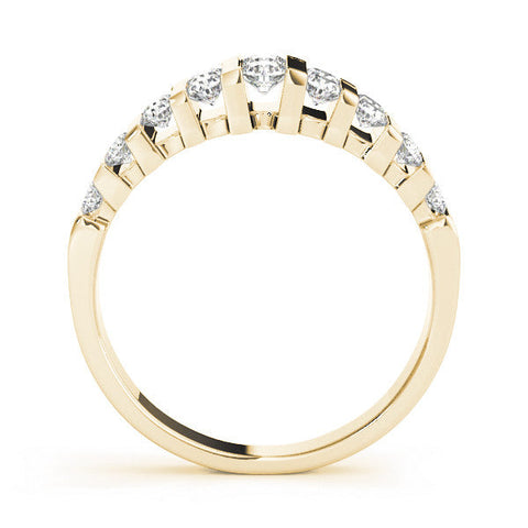 Yellow gold Channel-Set Round Diamond Multi-Row Band