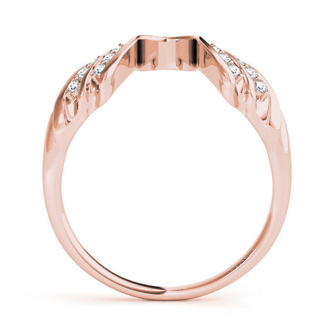 Rose gold Round Diamond Wave Bypass Band with Prong Setting