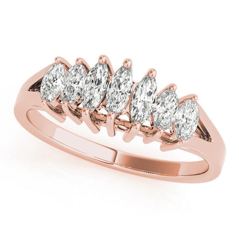 Rose gold Marquise Diamond Prong-Set Half-Eternity Band