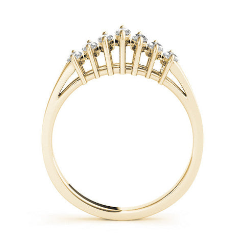 Yellow gold Marquise Diamond Prong-Set Half-Eternity Band