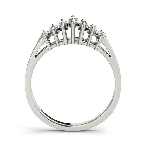 White gold Marquise Diamond Prong-Set Half-Eternity Band