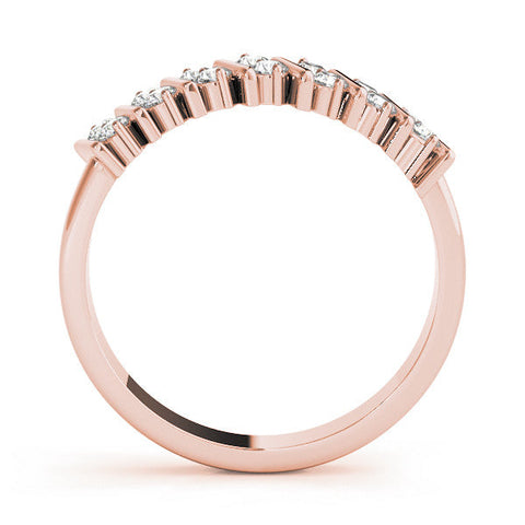 Rose gold Channel Set Round Diamond Anniversary Band with Vertical Prongs