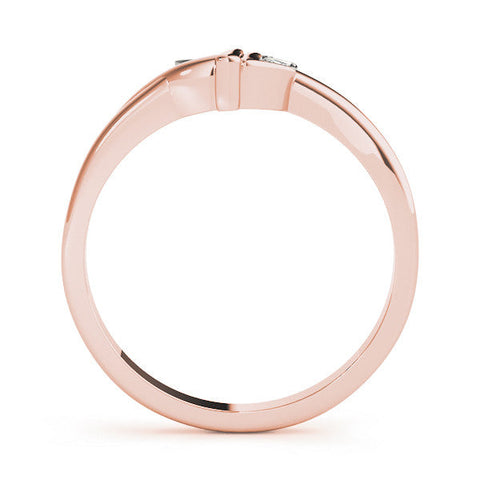 Rose gold Marquise Diamond Leaf Bypass Ring with Bezel Setting