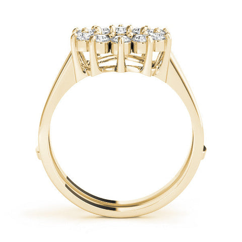 Yellow gold Round Diamond Open Circle Split Shank Prong Setting Ring